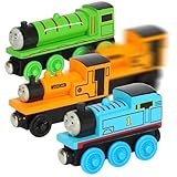SYTTNUM Holz Zug Set,Zug Holzeisenbahn Set,Kinderspielzeug Züge,Magnetzug Holzzug,Geschenk zum Kindergeburtstag