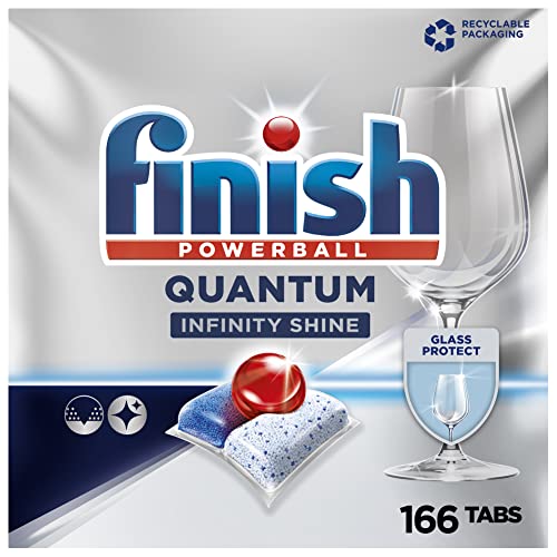 Finish Quantum Infinity Shine Spülmaschinentabs – Geschirrspültabs für Tiefenreinigung, Fettlösekraft und Glanz – Gigapack mit 166 Tabs