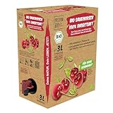 Bio Sauerkirsche Direktsaft 3 Liter Box - Sauerkirschsaft aus 100% europäischen Sauerkirschen - Veganer Sauerkirsch Saft, ohne zugesetzten Zucker, ohne Süßstoffe (lt. Gesetz)