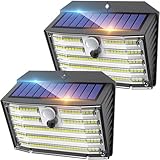 MUSUNIA Solarlampen Für Außen Mit Bewegungsmelder,[2 Stück] Solarlampe Für Außen 270° Superhelle Solarleuchte Mit Bewegungsmelder Sicherheitswandleuchte 3 Modi IP65 Wasserdichte Decks Terrasse Garage
