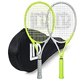 LUNNADE 27 Zoll Tennisschläger für Erwachsene, 2 Tennisschläger mit Hülle,Geeignet für Damen Herren Anfänger und Fortgeschrittene
