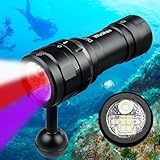 Wurkkos DL07 Tauchlampe,3000 Lumen LED Tauchen Taschenlampe 100 M Unterwasser Foto Füllbeleuchtung USB wiederaufladbare Drehschalter Taschenlampe mit UV-Rotlicht Light