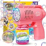 Bombble Automatische Seifenblasenpistole, Seifenblasenmaschine Gun Kinder 10000 Blasen/Minute mit 130ML Seifenblasenlösung, Blasenspielzeug Geschenk für Kinder/Geburtstag/Party, Bubble Gun Machine