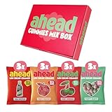 ahead Fruchtgummi Mixbox 12 x 50g | Süßigkeiten Ohne Zuckerzusatz | Nur 1g Zucker & 73 Kalorie mit 97% Weniger Zucker* | Low Carb Süßigkeiten | 4 Sorten: Sweet Peaches, Cola, Sour Cherries