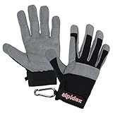 ALPIDEX Klettersteighandschuhe Unisex Fullfinger Handschuhe Kletterhandschuhe Full Finger Gloves Via Ferrata alle Finger geschlossen, Größe:S, Farbe:Wild Black