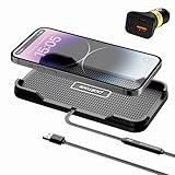Wireless Charger Auto, Polmxs 15W Schnell Kabelloses Kfz-Ladegerät rutschfeste Matte Ladestation Auto Ladepad Mit 40W USB-A Auto-Ladegerät Für iPhone 16/15/14/13/12/11/XR/XS Samsung S24/S23 Note 10+