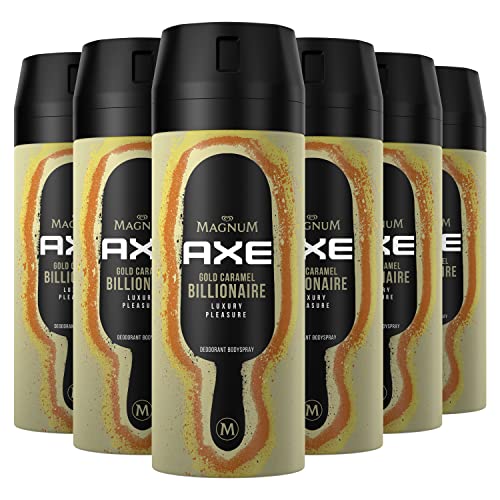 AXE Bodyspray Gold Caramel Billionaire Limited Edition | 6x 150ml Deo ohne Aluminium | Männerdeo Deodorant gegen geruchsbildende Bakterien und unangenehme Gerüche