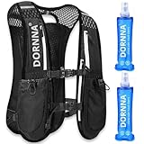 DORNNA - Laufweste Damen und Herren mit 2 Trinkflasche 500 ml, Running Vest Einheitsgröße, Laufrucksack Herren, Trinkrucksack Laufen.