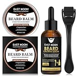 Bartwuchs Kit,Bartwachstum Set mit Bartroller,Bartwuchs Serum Öl/Bartbalsam/Beard Roller,Beard Growth Kit,Stimuliert Schnurrbart und Haarwachstum,Geschenke für Männer Vater