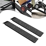 Froadp 2 Stück Auffahrrampe Verladerampe Rampe Auto aus Verzinktem Stahl 135 x 23 x 4,5 cm rutschfeste Anhängerrampe Laderampe für Motorrad Anhänger Rasenmäher Rasentraktor 400 kg Pro Paar (Schwarz)