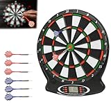 Surplex Elektronische Dartscheiben für Erwachsene Kinder mit LED Digital Score Display & Soft Tip Darts, Automatische Punktzahl Elektronische Dartscheibe Set mit 28 Spielen 159 Modi, Geeignet für