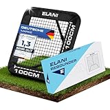 ELANI - Rebounder für Fußball 1x1m mit Schutzrand & 6 Heringen für sicheren Stand - Fussball Rebounder mit stabilem Rahmen - Tornetz - auch für Handball & Volleyball - Fußball Trainingszubehör