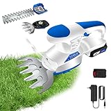 Auveach Heckenschere Akku Grasschere 12V, 2 in 1 Gartenschere Rasenkantenschneider 25000RPM Heckenschere Elektrisch inkl. Akku&Ladegerät&2 Messer Aufsätze für Hecken Rasen