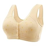 BH, Verschluss vorne, klassisch, sexy, lässig, rückenfrei, BH, Anti-Durchhängen, Sport, Training, Unterwäsche, Alltag, Eleganz, große Größe Dessous, beige, 4X-Large