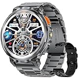 BENYAR SMART Unzerstörbar Smartwatch Herren, 1.85' HD Großbildschirm, Taschenlampe, Anrufe, 120+ Sportmodi/Schrittzähler/Kalorien Fitnessuhr, Multifunktion Smartwatch für iOS Android, SchwarzTarnung