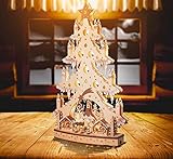 Wichtelstube-Kollektion XXL 64cm Schwibbogen LED Weihnachten im Erzgebirge inkl. Timer Schwippbogen, Lichterbogen aus Holz für Weihnachten