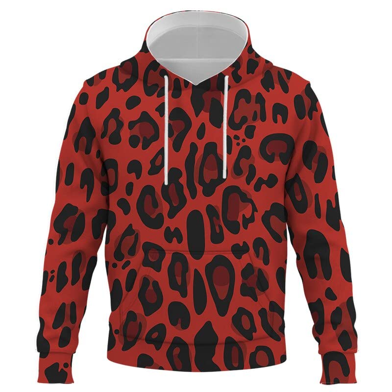 NUTU Casual Herren Kaffee Leopard Party Club Shirt Luxus bedrucktes Kapuzen-Sweatshirt Streetwear Unisex Trend Harajuku Hoodies A1 XXL
