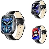Wizvox 2025 Fitnessuhr Herren - Smartwatch 𝐁𝐥𝐮𝐭𝐳𝐮𝐜𝐤𝐞𝐫𝐦𝐞𝐬𝐬𝐮𝐧𝐠 Bluetooth Verbunden 2.10' Blutdruckmessgerät Uhr Modischer Begleiter F590719,Blackrubber