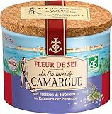 Le Saunier de Camargue Fleur De-Sel Kräuter Provence in 125 g Dose, Premium Meersalz aus Süd-Frankreich, Ideal zum Verfeinern von Gerichten