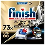 Finish Ultimate Plus Infinity Shine Spülmaschinentabs – Geschirrspültabs für intensive Reinigung, Fettlösekraft und Glanz mit Schutzschild – 73 Caps