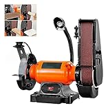 Wandschleifer Schleifbandschleifer, 250 W, elektrischer Bandschleifer, Schleifmaschine, Polierschleifmaschine, Polierband for Metall, Holz, Acrylpolitur(6 Inch Sander Combo)
