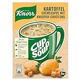 Knorr Cup a Soup Kartoffel Cremesuppe mit Knusper-Croûtons schnelle Suppe ohne geschmacksverstärkende Zusatzstoffe und Farbstoffe 48 g 12 Stück