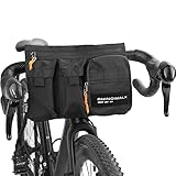 ENJOHOS Fahrrad Lenkertasche Fahrrad Fronttasche Umhängetasche Aufbewahrungstasche mit Schulterriemen für Rennrad Mountainbike fahrradlenkertasche für e-Bike (Schwarz)