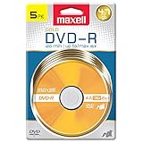 Maxell 638033 DVD-R Gold – Überlegene Archivlebensdauer für die Speicherung wertvoller Daten - einmal schreiben DVD-R 4,7 GB Karte 5 Disc-Packung, Mehrfarbig