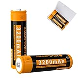 3,7 Volt Wiederaufladbarer Akku，3200mAh NiMH Batterie Hohe Kapazität Batterien für LED Stirnlampe,Fernbedienung,Ferngesteuertes Auto SH