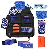 LUUFAN Tactical Vest Kit für NERF Guns mit Refill Darts, Wrist Band, Reload Clips, Tactical Maske und Schutzbrille für Jungen Mädchen Geburtstag Thanksgiving Weihnachten Geschenk