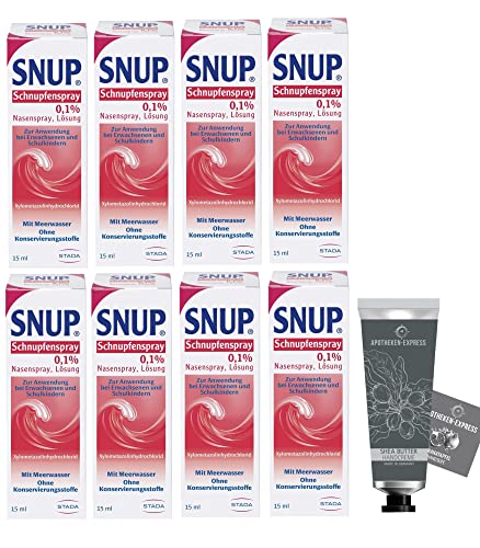 Snup Nasenspray 8 x 15 ml Sparset Schnupfenspray inkl. Handseife ODER Handcreme von Apotheken-Express