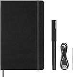 Moleskine Smart Writing Set, Smart Notebook mit Smart Pen, Moleskine Smart Notebook, Digitales Notizbuch mit Linierten Seiten, Groß, 13x21 cm, Schwarz