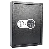 Trintion Schlüsseltresor zur Wandmontage 71 Schlüssel Schlüsselkasten mit Zahlencode Schlüsselschrank mit Kombination und Schlüsselschloss Schlüsselkasten mit Elektronikschloss (71 Haken)