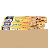 Toppits Backpapier 8m Rolle 38cm breit Antihaft-StStruktur (3er Pack)