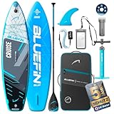 Bluefin Cruise 10'8 Blau aufblasbares Paddleboard | Premium-SUP-Paket & Zubehör | Rutschfestes Deckpad & leicht | 6' Dickes Allround-SUP-Paddleboard | Stand-up-Board für Erwachsene & Jugendliche