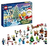 LEGO 60381 City Adventskalender 2023, Weihnachtskalender mit 24 Geschenken inkl. Weihnachtsmann- und Rentier-Figuren plus Winterwunderland-Spielmatte, Geschenk für Kinder, Jungen, Mädchen