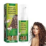 Hair Styling Mousse,Schaummousse,Anti Frizz Haar Produkt, Für Locken Und Wellen, Für Naturlocken und Dauergewelltes Haar, Für Mehr Volumen und Definiertes, Lockiges Haar