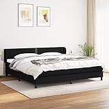 OHOOWOO Boxspringbett mit Matratze Schwarz 200x200 cm Stoff,Boxspringbett mit Taschenfederkernmatratze für höchsten Schlafkomfort und ideale Unterstützung von Rückenund Bauchschläfern