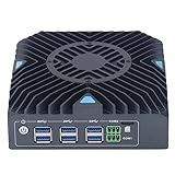 Naroote Fanless Industrial PC, DC 12V Input Alle Aluminiumlegierung Mini Industrial Computer 100‑240V für die Elektronische Ausbildung (100-240V EU-Stecker)