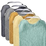 MIMUSELINA Packung 5 Lätzchen Baby zur Förderung von Autonomie - Lätzchen Baby Abwaschbar - Babylätzchen Wasserdicht und Saugfähig - Baby Essen Lätzchen Made in Europe (Energy)