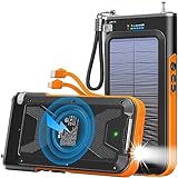 BLAVOR Powerbank Solar 20000 mAh PD 15W QC3.0 Schnellladung,kabelloses Ladegerät mit Solarladepanel. solar ladegerät für Handy, Tablette und mehr Powerbank Outdoor