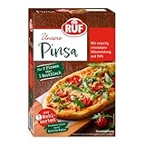 RUF Pinsa Backmischung, Pinsa Mehl für Pinsa Teig mit Lievito Madre und aromatische Würzmischung, ergibt 2 Original Pinsa Romane oder 1 Backblech, 1x 422g