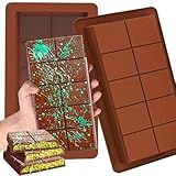 2 Stück Schokoladenform Silikon Tief Schokoladentafel Form, Silikonform Schokoladentafel, Extra Tief Schokolade Form für Schokolade Praline Süßigkeiten - Ideal für Schokolade mit Pistazien