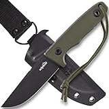 SCHNITZEL TRI - Outdoormesser mit Kydex-Scheide und Dangler-Tragesystem - Bushcraft Messer Outdoor Freizeitmesser Erwachsene (Grün)