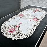 Französische Spitzen-Tischsets, Retro, exquisite Blume, bestickte ovale Spitzendeckchen, Untersetzer, kleine Tischdecke für Heimdekoration