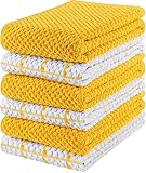 Utopia Towels - 6er Pack Geschirrtücher Küchentücher, 38 x 64 cm Baumwolle Geschirrtüch – Maschinenwaschbar (Gelb und Weiß)