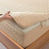 Matratzenüberzug mit Reißverschluss 140/160x190 Matratzenschoner Gesteppt Spannbettlaken Encasing Weiche Waschbar Matratzenhülle Anti-Rutsch Cover Topper für Matratzen Höhe 5-40cm(160X200+23cm,D)