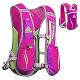 TRIWONDER Ultraleicht Trinkrucksack, 5.5L Laufrucksack, Trailrunning Rucksack, Hydration Pack im Freien, Rucksack Outdoor für Laufen, Marathon, Radfahren (Rosenrot - nur Weste)