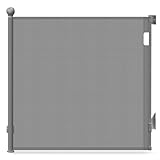 VOUNOT Treppenschutzgitter Türschutzgitter Ausziehbar 0-180CM, Kinderschutzgitter Absperrgitter Baby, Schutzgitter Treppe, Treppenschutzrollo für Kinder, Katzen und Hunde, Grau