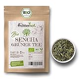 Grüner Tee Sencha BIO 250g | 100% natürlicher, reiner grüner Tee | fein-herb aromatischer Geschmack | loser Grüntee Sencha | aus kontrolliert biologischem Anbau | vom Achterhof